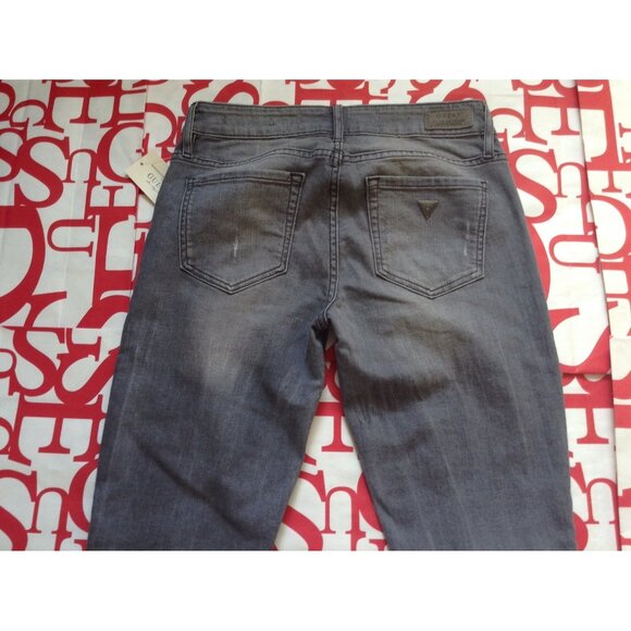 Guess Mid Rise Power Curvy Skinny Jeans In Create Wash Destroyed Details Size 24 - Picture 10 of 12